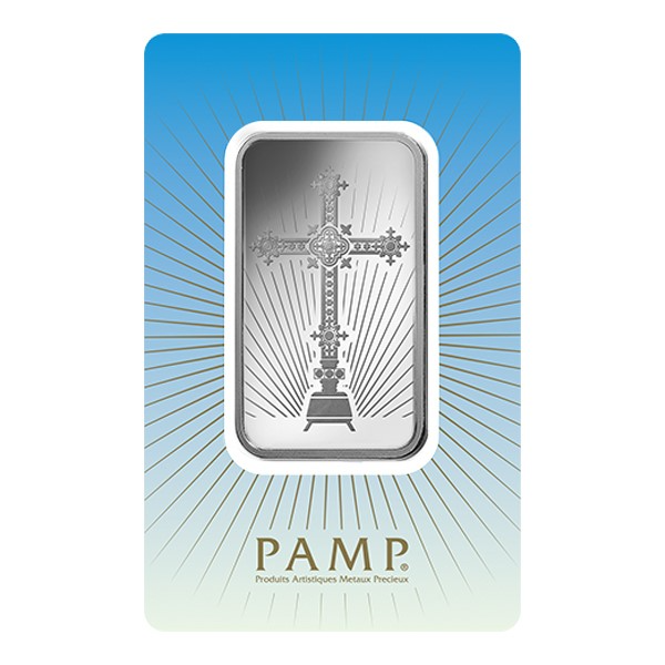 1oz Silver Bar | PAMP 'Faith' Romanesque Cross.